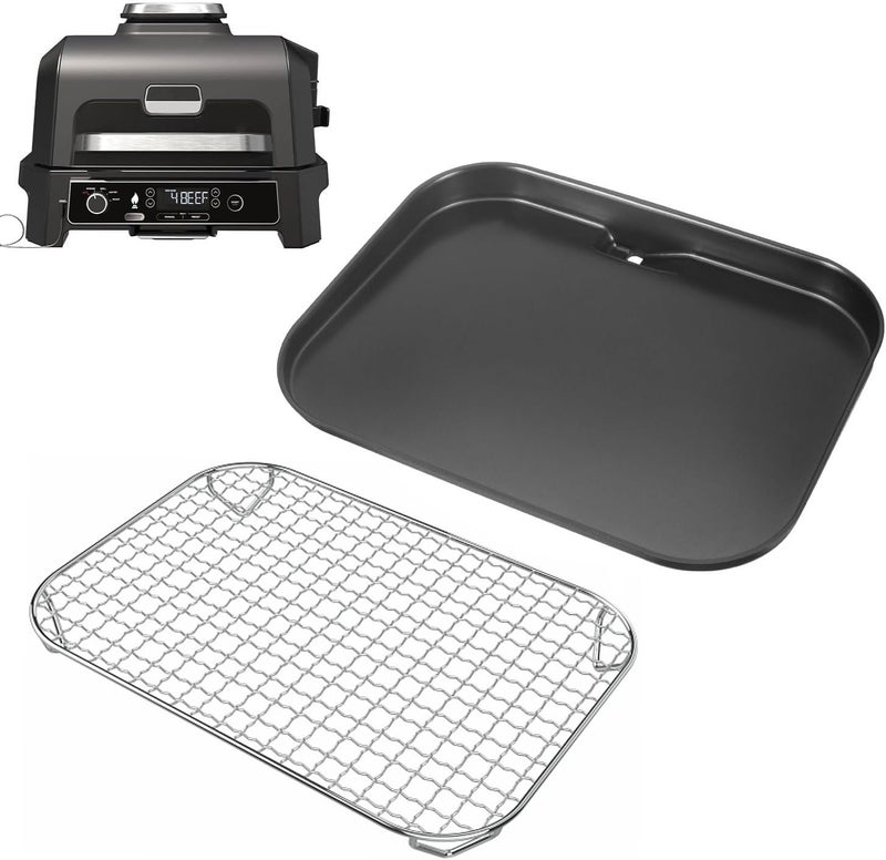 GLOWYE Griddle Plate and Rack for Ninja Woodfire Outdoor Grills OG700 Series, Non-Stick Flat Top Griddle Plate for Ninja XSKGRDPLT Woodfire OG701 OG751 Accessories, Insert - Image 1